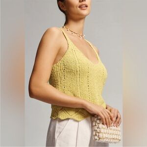 Anthropologie V-Neck Pointelle Sweater Tank